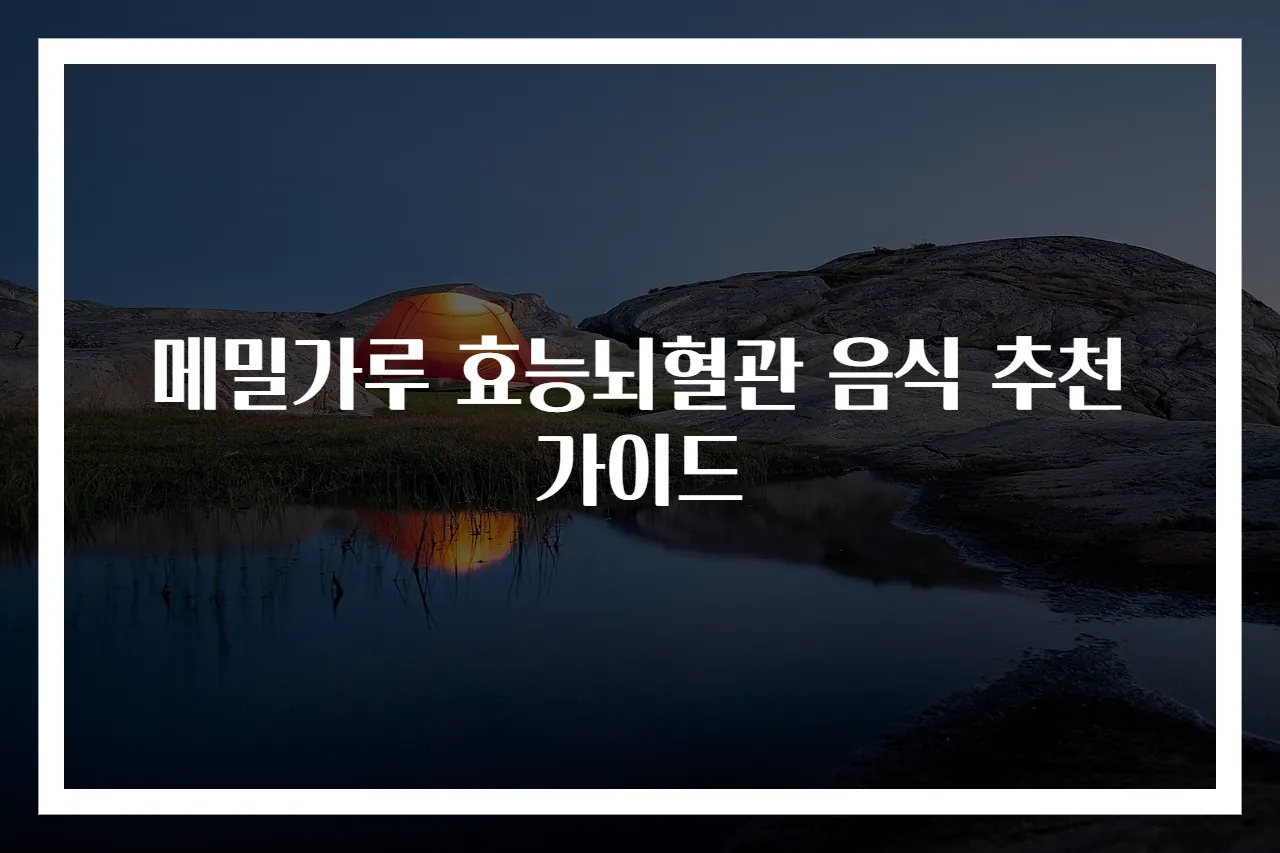 메밀가루 효능뇌혈관 음식 추천 가이드