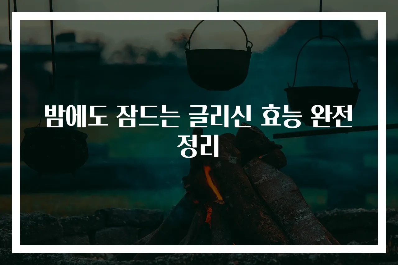 밤에도 잠드는 글리신 효능 완전정리
