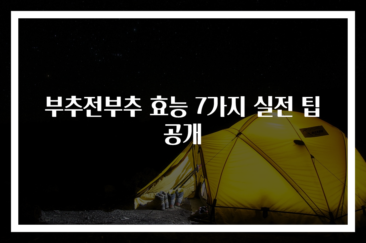 부추전부추 효능 7가지 실전 팁 공개