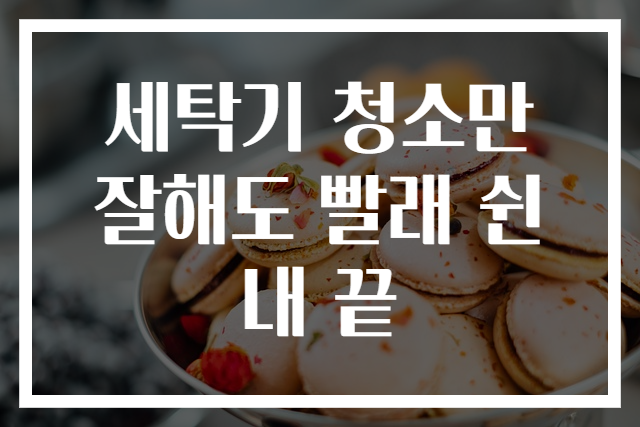 세탁기 청소만 잘해도 빨래 쉰내 끝