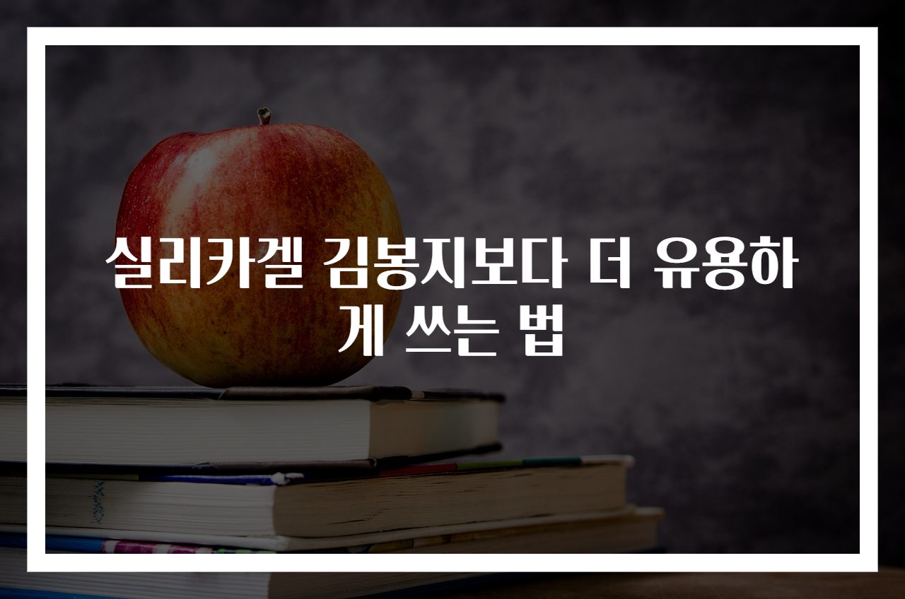 실리카겔 김봉지보다 더 유용하게 쓰는 법
