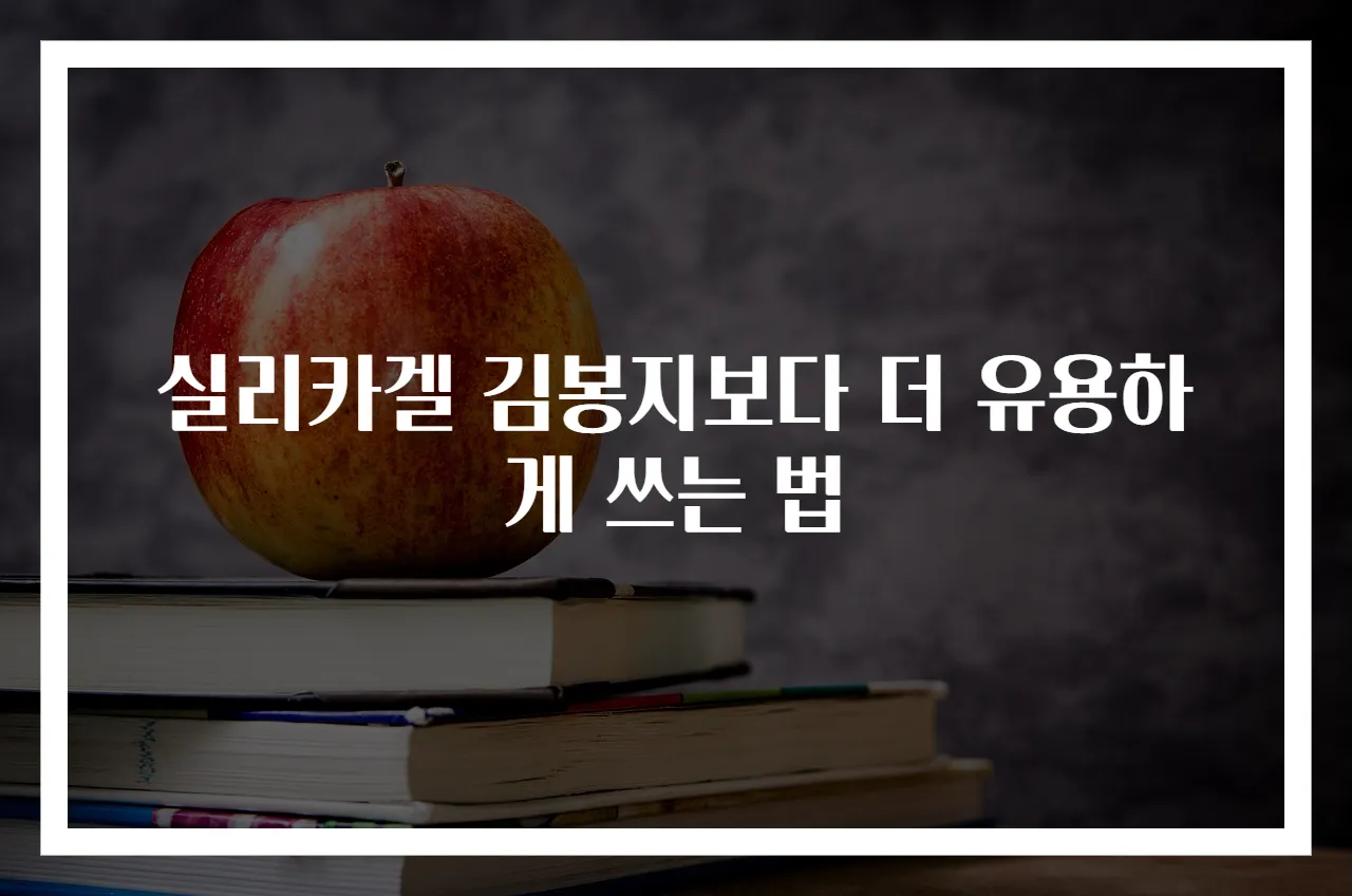 실리카겔 김봉지보다 더 유용하게 쓰는 법