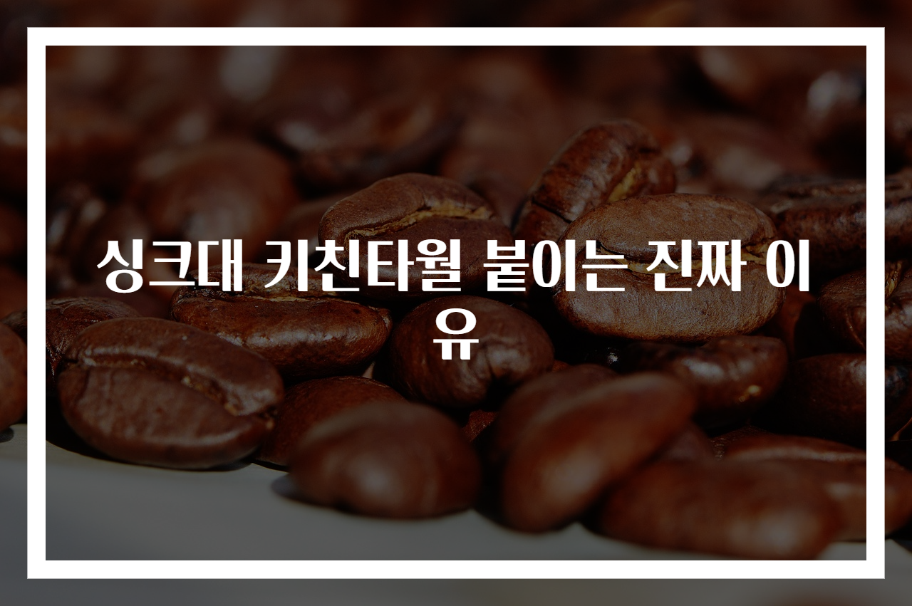 싱크대 키친타월 붙이는 진짜 이유
