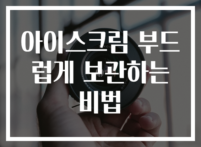 아이스크림 부드럽게 보관하는 비법