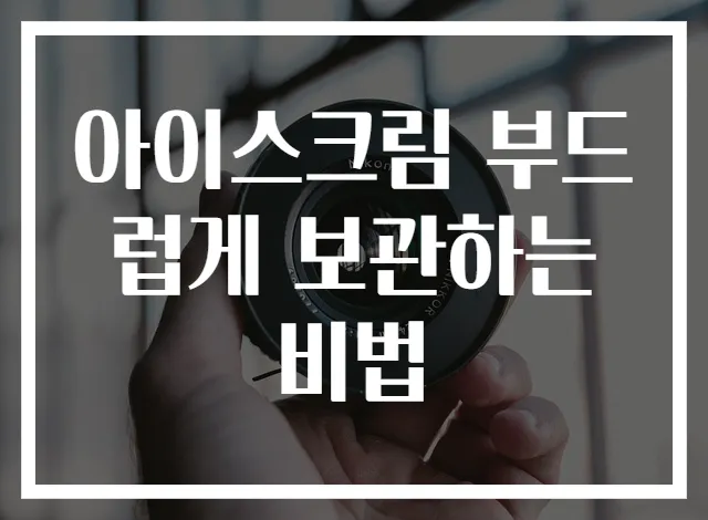 아이스크림 부드럽게 보관하는 비법