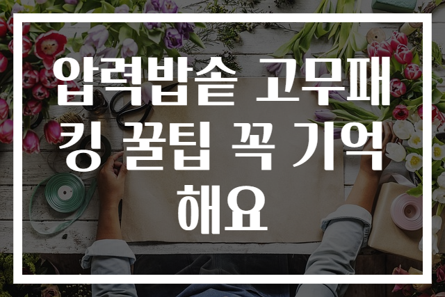 압력밥솥 고무패킹 꿀팁 꼭 기억해요