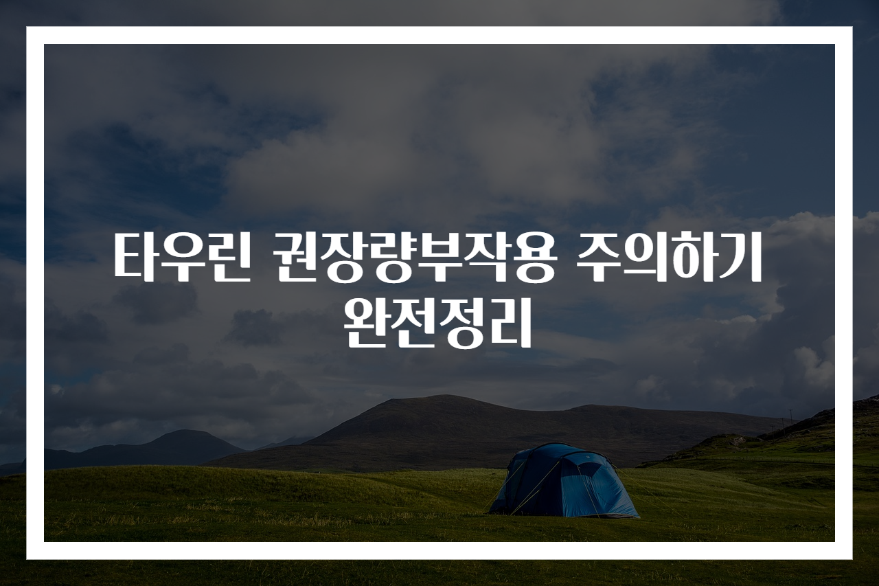 타우린 권장량부작용 주의하기 완전정리