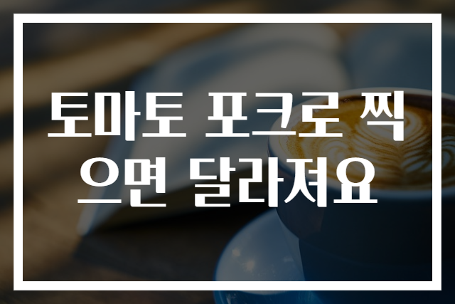 토마토 포크로 찍으면 달라져요