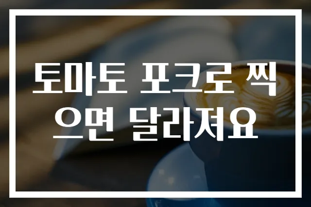 토마토 포크로 찍으면 달라져요
