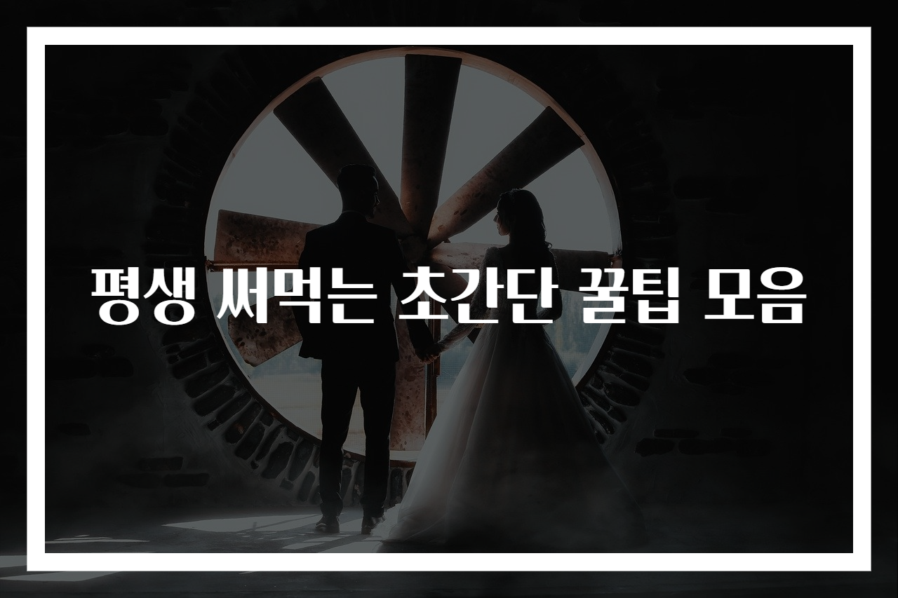 평생 써먹는 초간단 꿀팁 모음