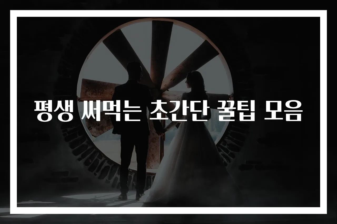 평생 써먹는 초간단 꿀팁 모음