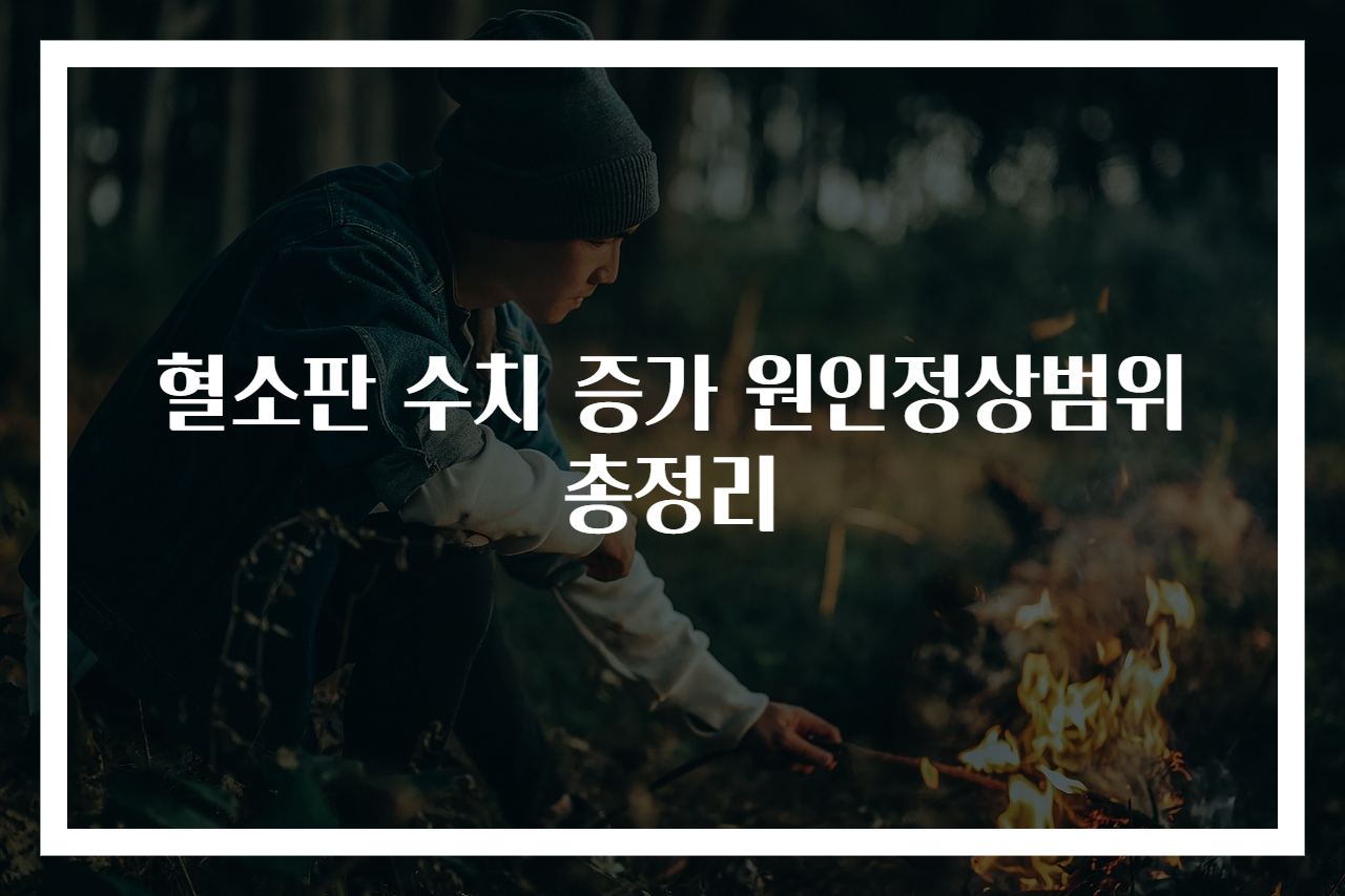 혈소판 수치 증가 원인정상범위 총정리