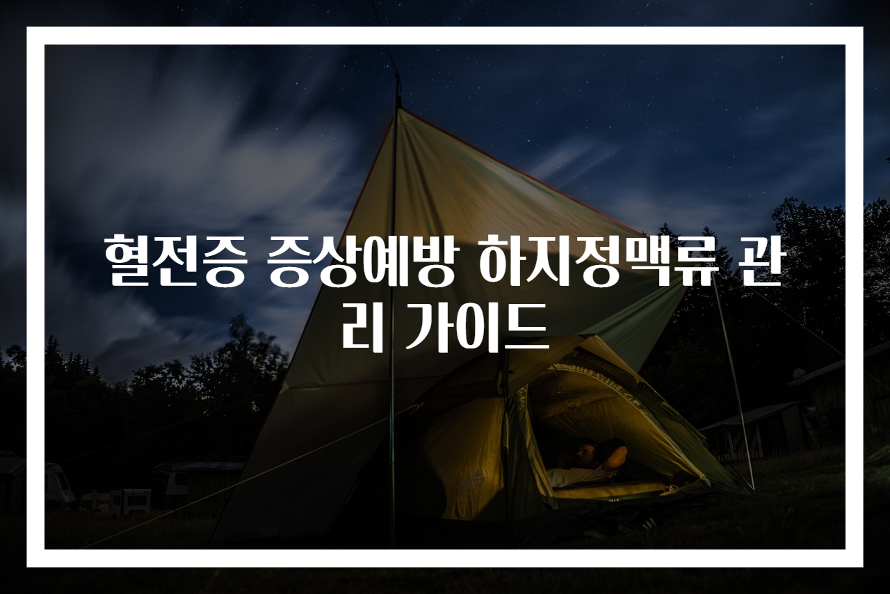 혈전증 증상예방 하지정맥류 관리 가이드
