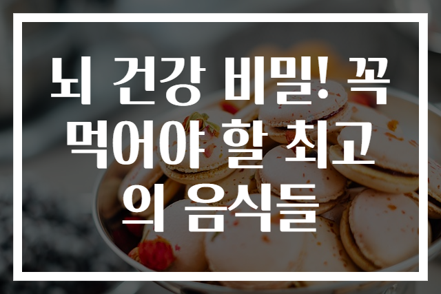 뇌 건강 비밀! 꼭 먹어야 할 최고의 음식들