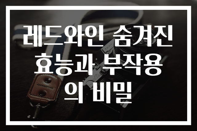 레드와인 숨겨진 효능과 부작용의 비밀