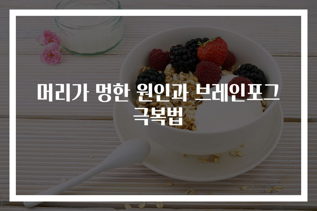 머리가 멍한 원인과 브레인포그 극복법