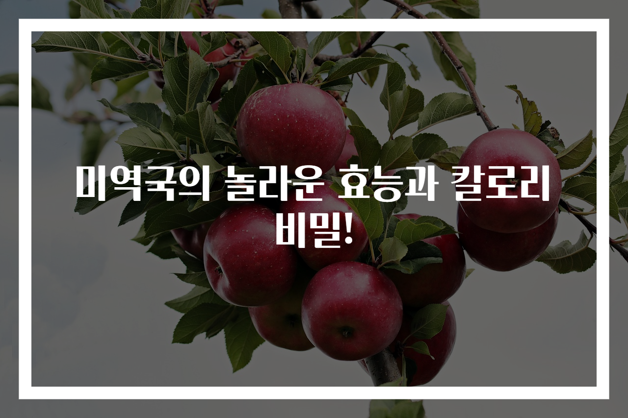 미역국의 놀라운 효능과 칼로리 비밀!