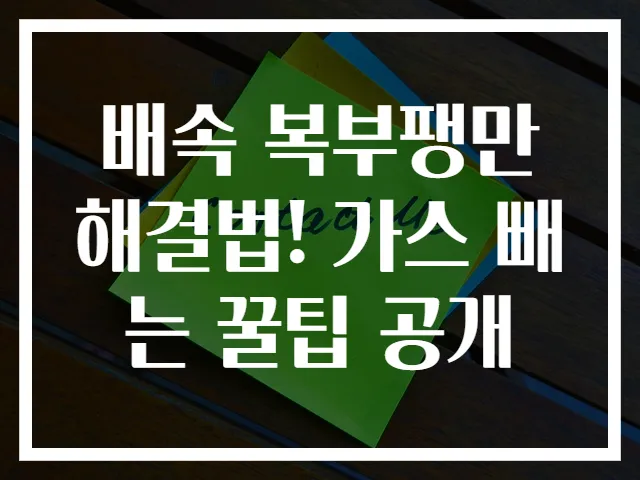 배속 복부팽만 해결법! 가스 빼는 꿀팁 공개