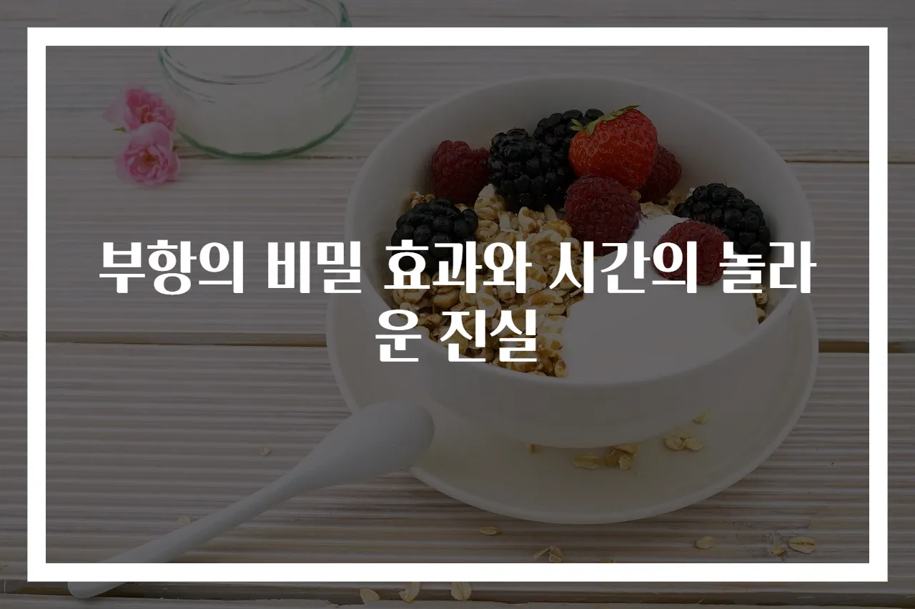 부항의 비밀 효과와 시간의 놀라운 진실