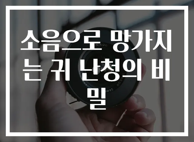 소음으로 망가지는 귀 난청의 비밀