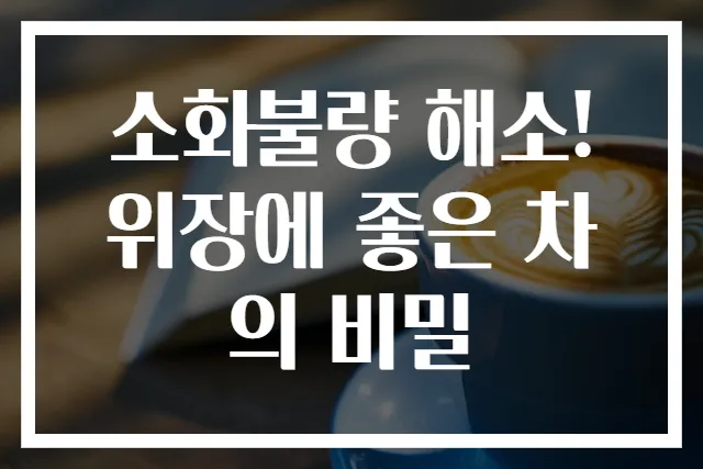 소화불량 해소! 위장에 좋은 차의 비밀