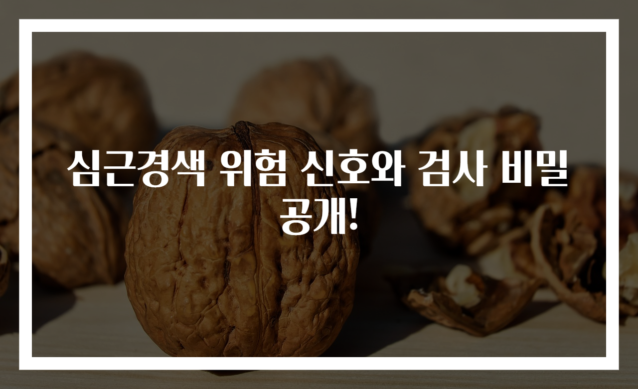 심근경색 위험 신호와 검사 비밀 공개!
