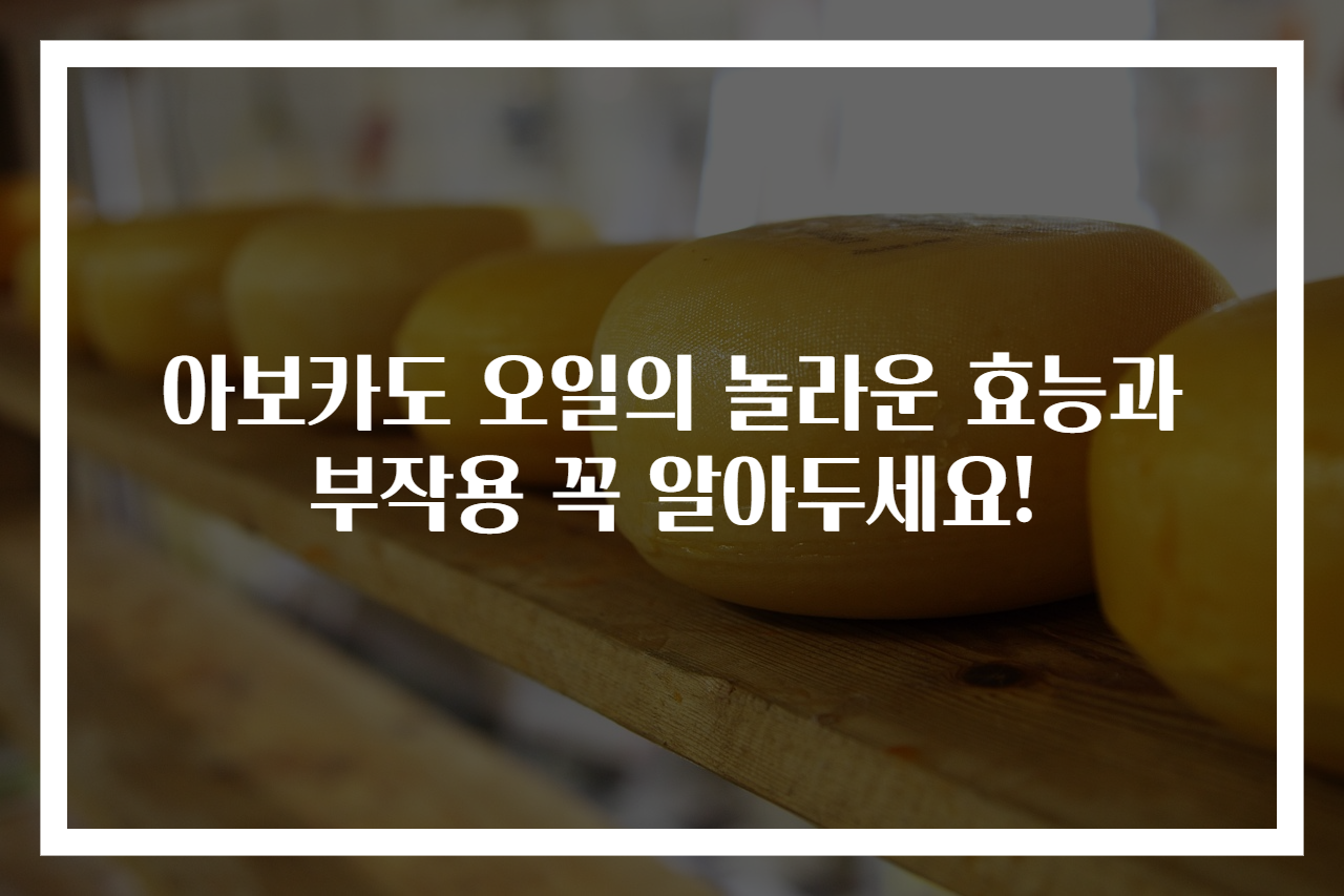 아보카도 오일의 놀라운 효능과 부작용 꼭 알아두세요!