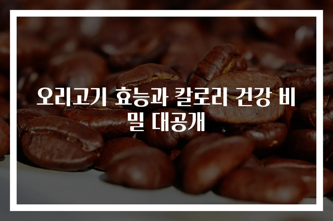 오리고기 효능과 칼로리 건강 비밀 대공개