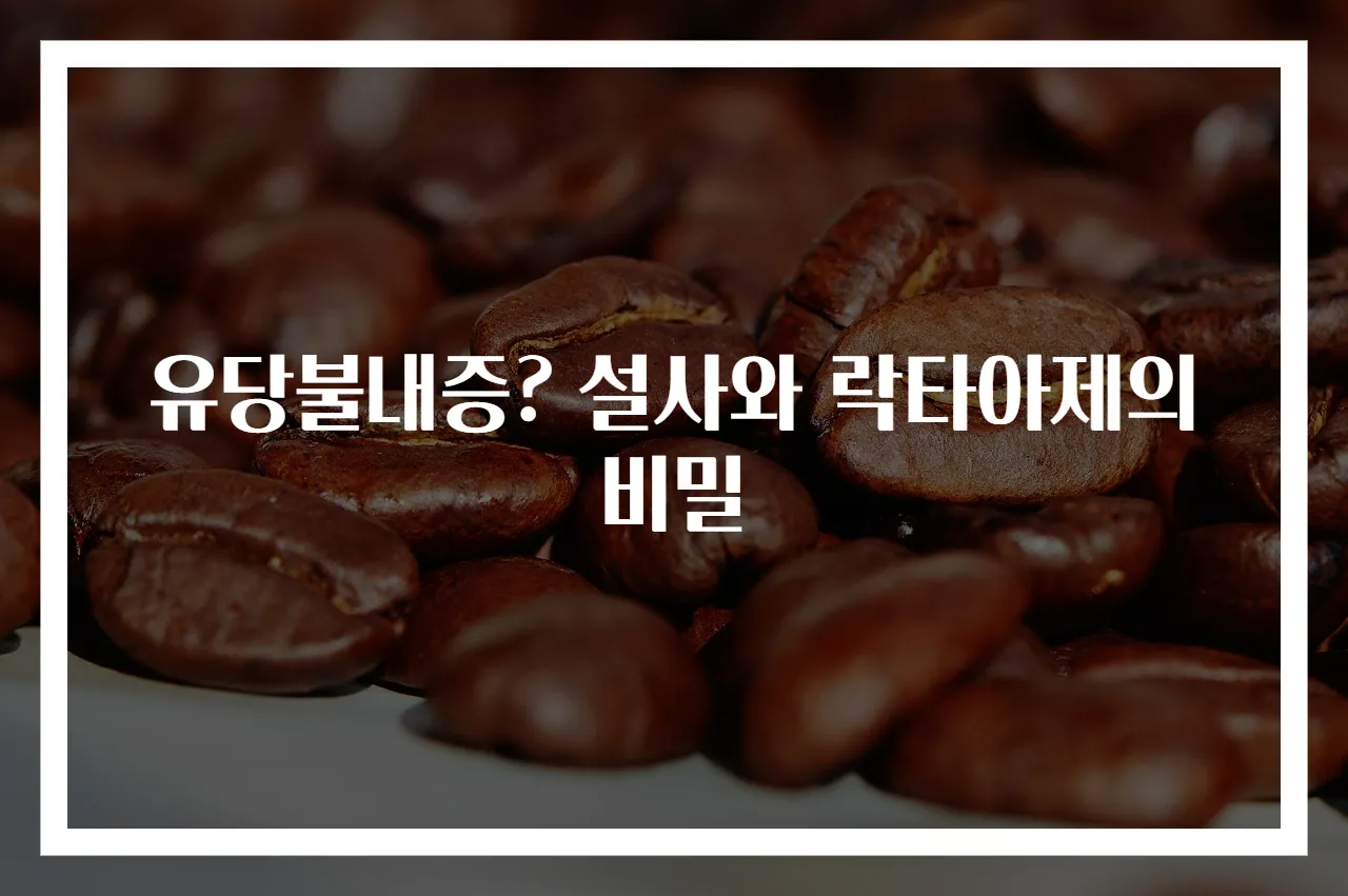 유당불내증? 설사와 락타아제의 비밀