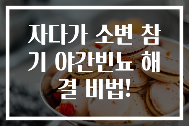 자다가 소변 참기 야간빈뇨 해결 비법!