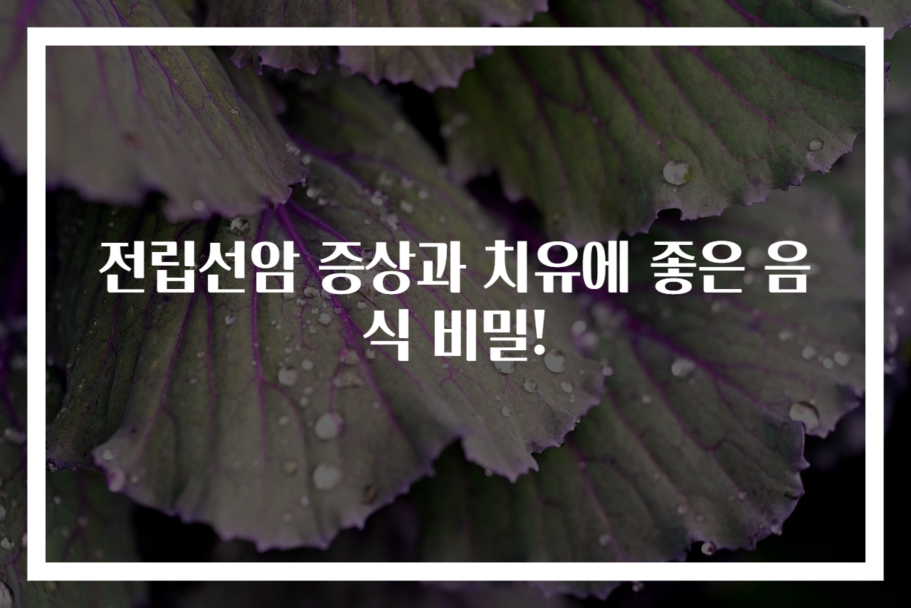 전립선암 증상과 치유에 좋은 음식 비밀!