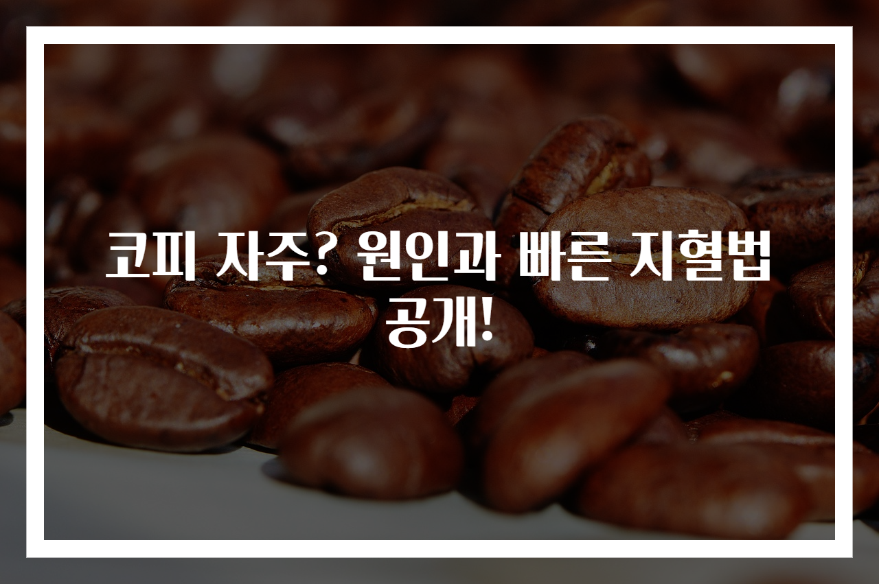 코피 자주? 원인과 빠른 지혈법 공개!
