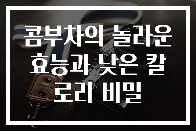 콤부차의 놀라운 효능과 낮은 칼로리 비밀