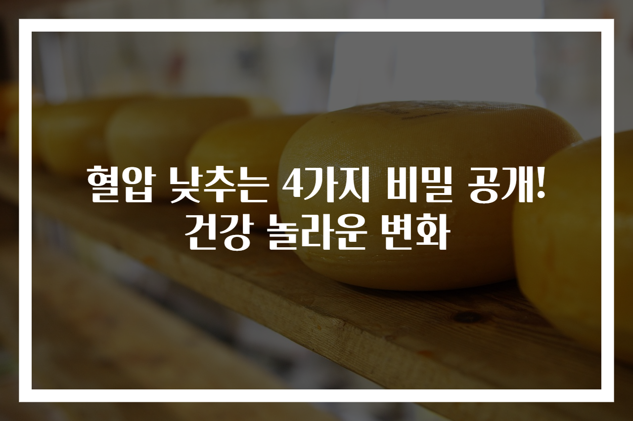 혈압 낮추는 4가지 비밀 공개! 건강 놀라운 변화
