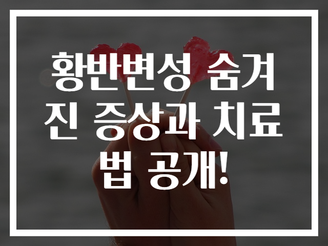 황반변성 숨겨진 증상과 치료법 공개!