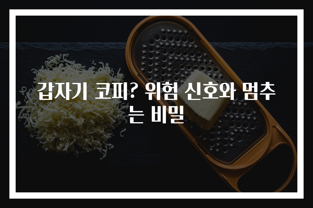 갑자기 코피? 위험 신호와 멈추는 비밀