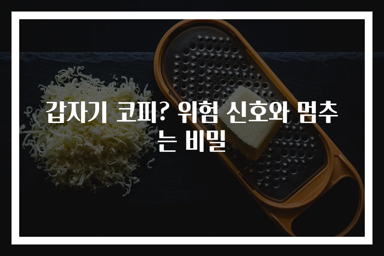 갑자기 코피? 위험 신호와 멈추는 비밀