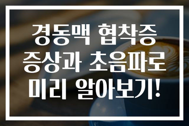 경동맥 협착증 증상과 초음파로 미리 알아보기!