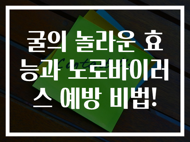 굴의 놀라운 효능과 노로바이러스 예방 비법!