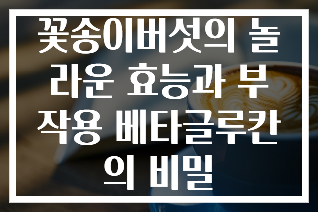꽃송이버섯의 놀라운 효능과 부작용 베타글루칸의 비밀