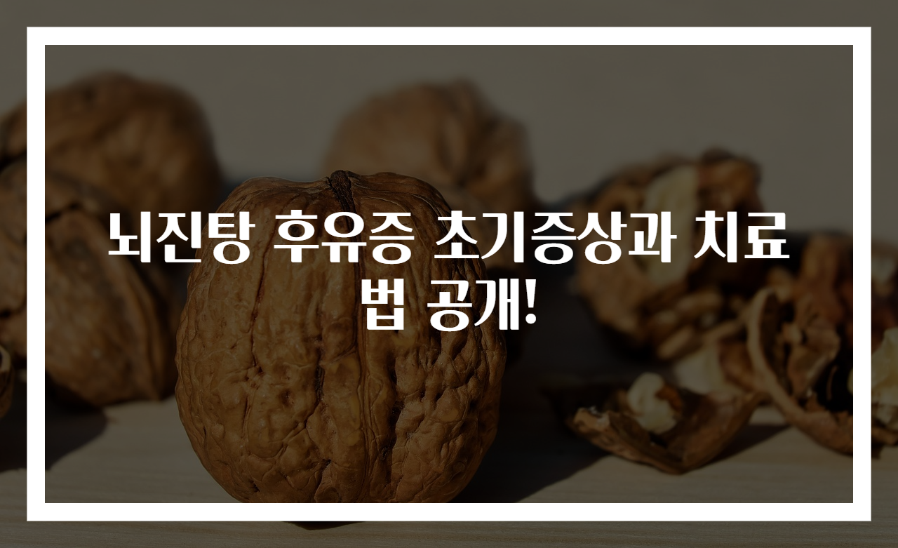 뇌진탕 후유증 초기증상과 치료법 공개!