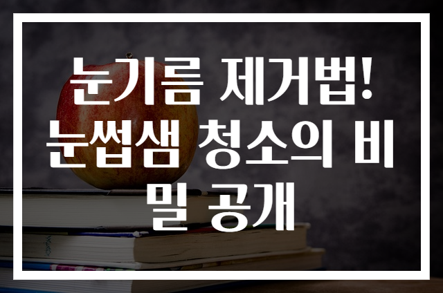 눈기름 제거법! 눈썹샘 청소의 비밀 공개