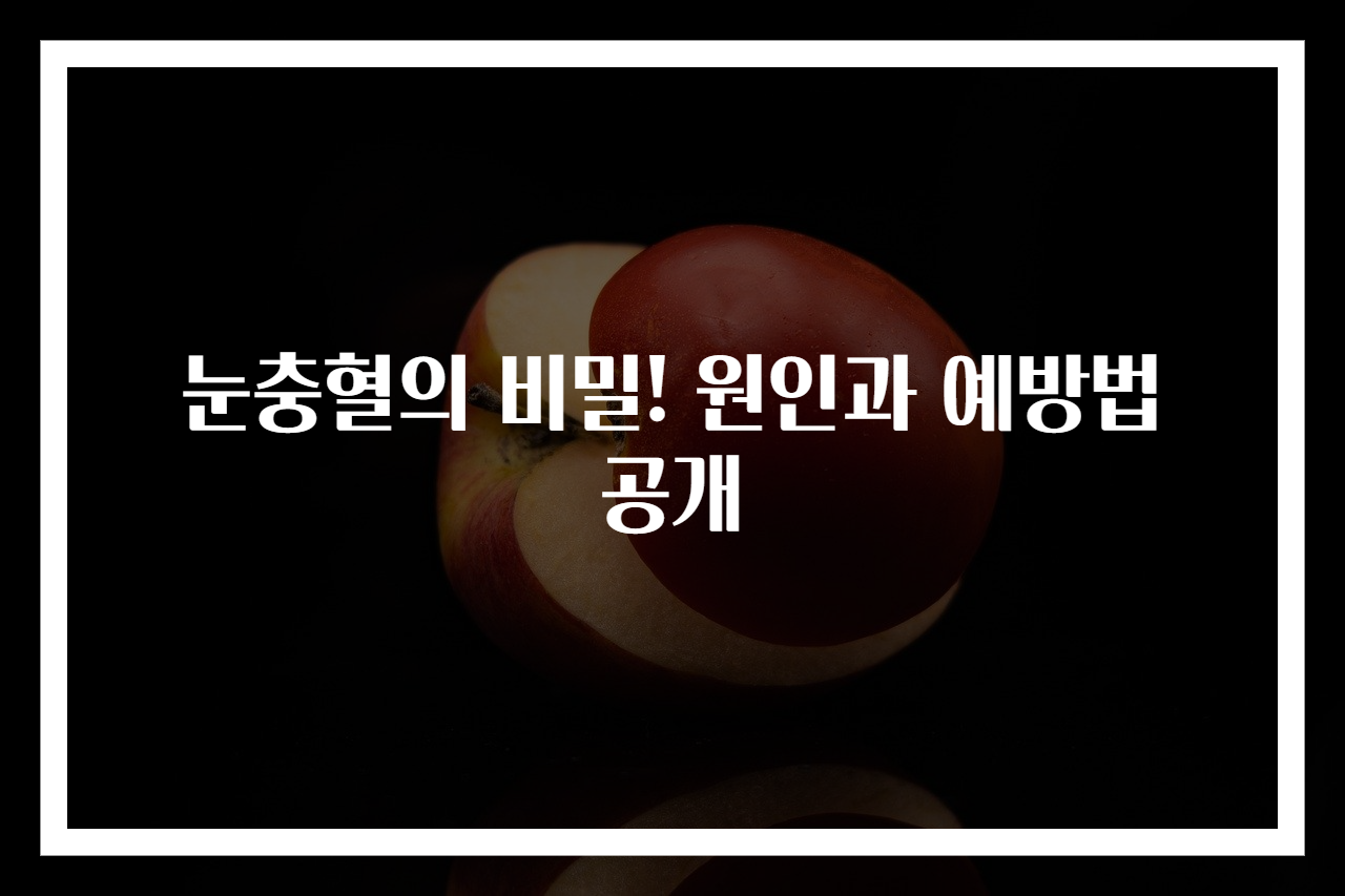 눈충혈의 비밀! 원인과 예방법 공개