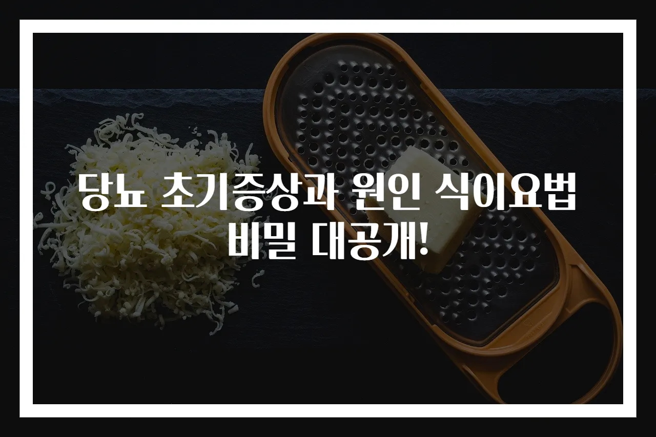 당뇨 초기증상과 원인 식이요법 비밀 대공개!