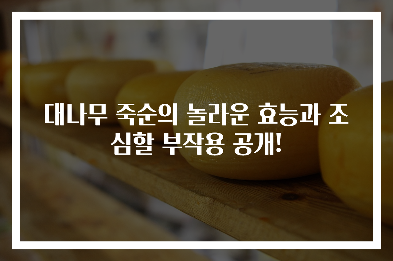대나무 죽순의 놀라운 효능과 조심할 부작용 공개!