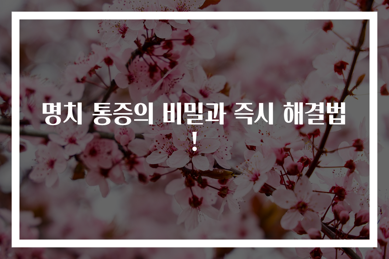 명치 통증의 비밀과 즉시 해결법!