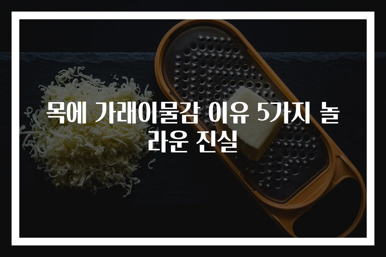 목에 가래이물감 이유 5가지 놀라운 진실