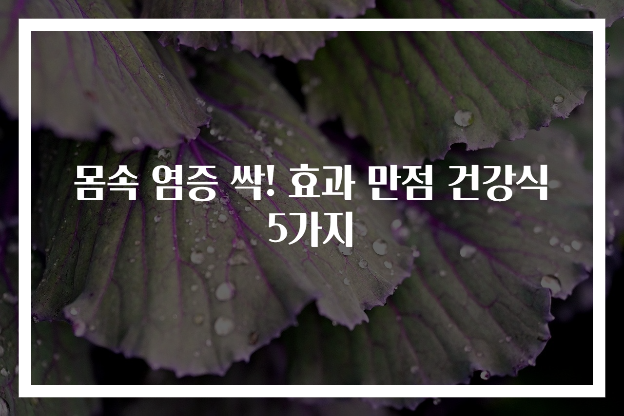 몸속 염증 싹! 효과 만점 건강식 5가지