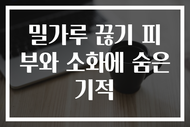 밀가루 끊기 피부와 소화에 숨은 기적