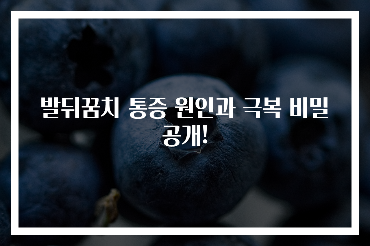 발뒤꿈치 통증 원인과 극복 비밀 공개!